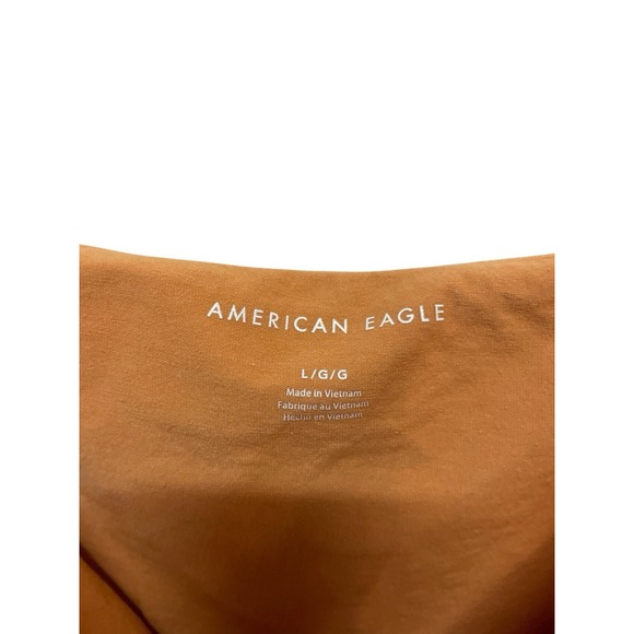 American Eagle Tank Tops Set M/L Olive & Rust Spaghetti Strap Crop - Picture 3 of 9